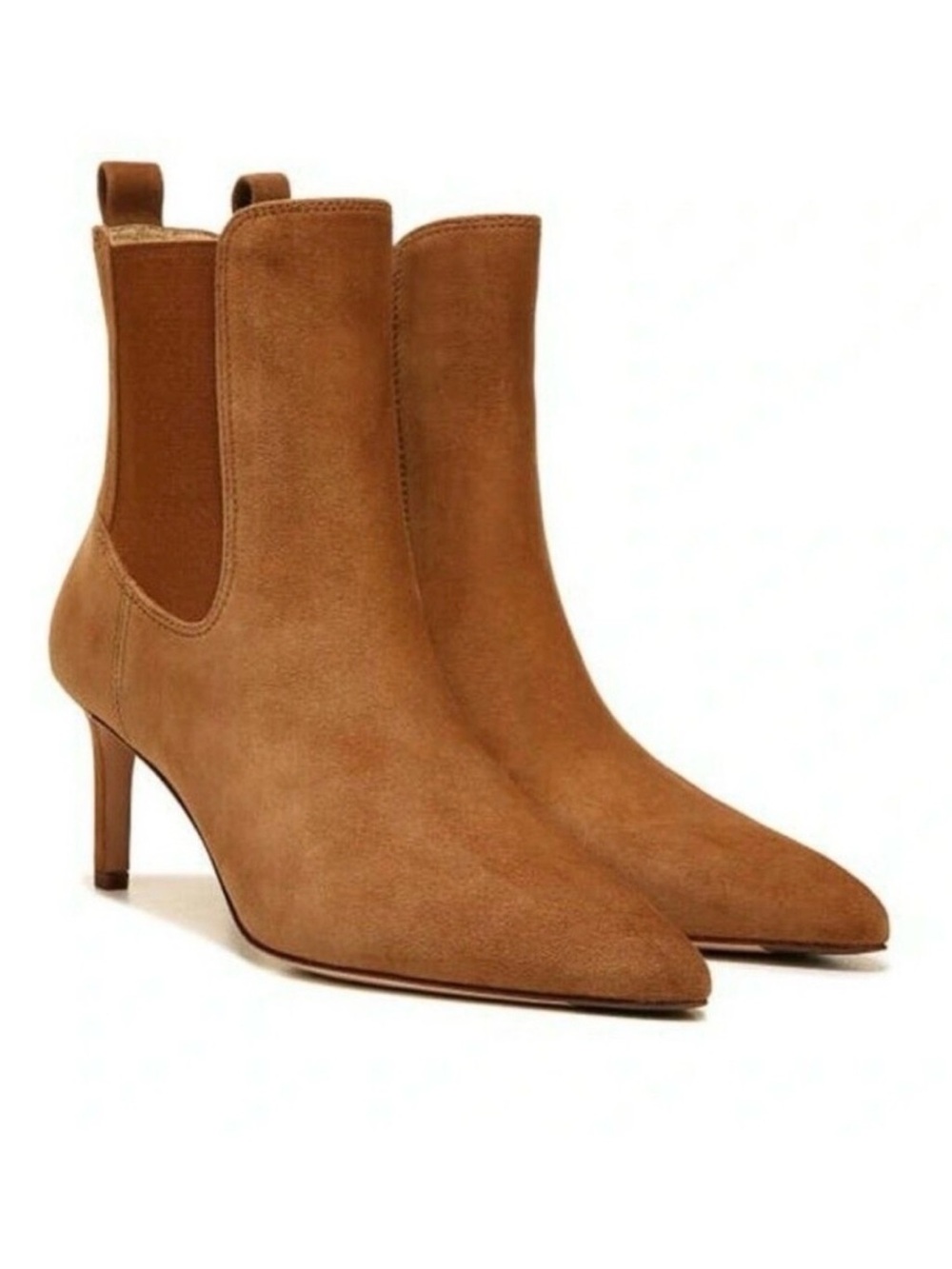 NWOT VERONICA BEARD Leeland Pointed Toe Chelsea Boot in Tan Suede Leather Size 7